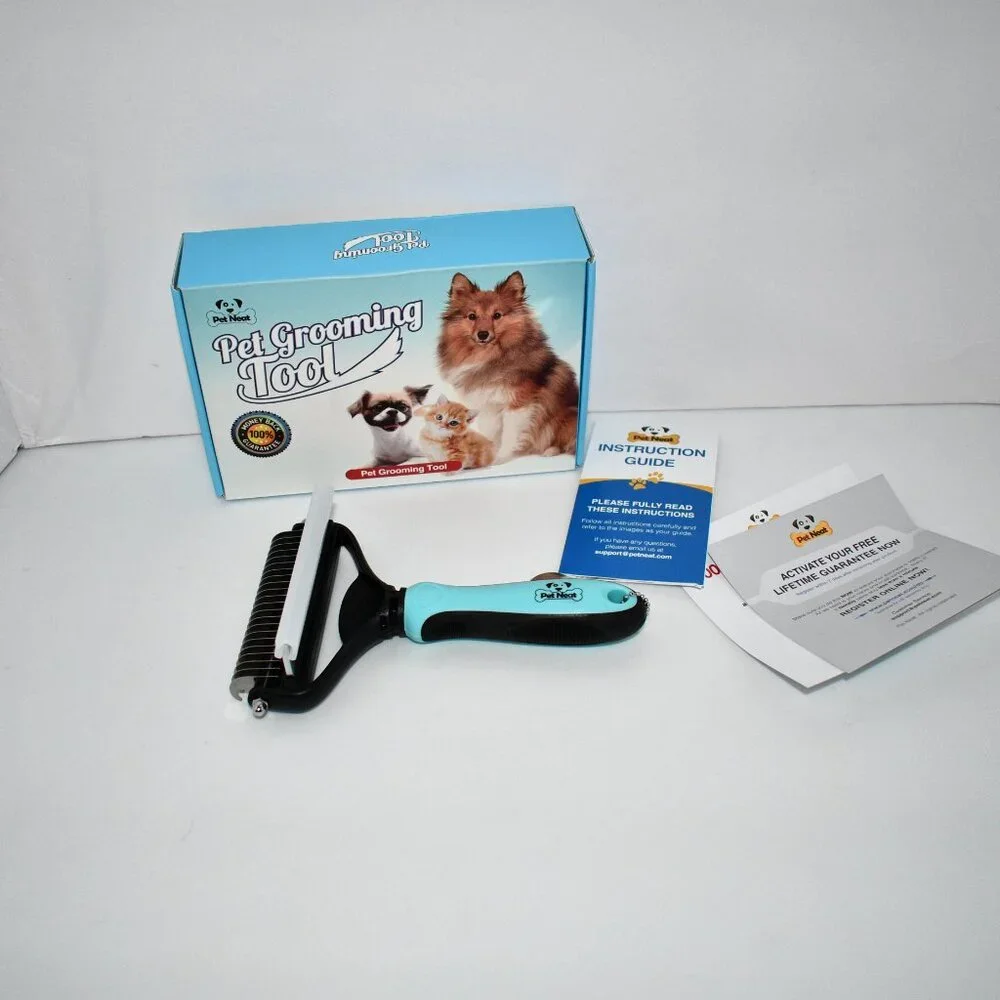 Pet Neat Brush for Shedding, Pet Grooming Tools, Deshedder, Blue, NWT